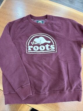 Roots Maroon Crewneck with Cream Logo